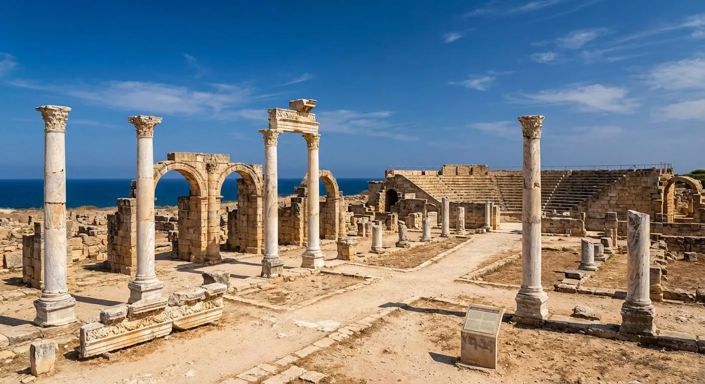 Midnight sun over Mediterranean landscape
