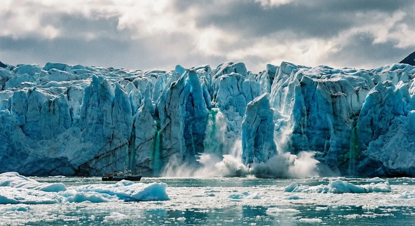Arctic glacier calving