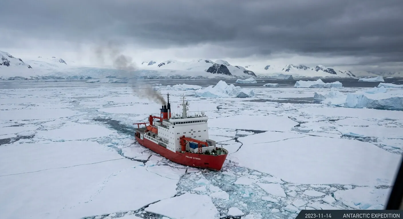 Antarctic Circle icebergs