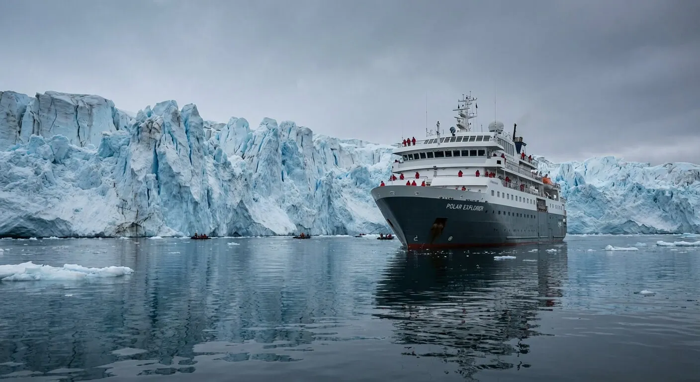 Antarctic Peninsula landscape with glaciers