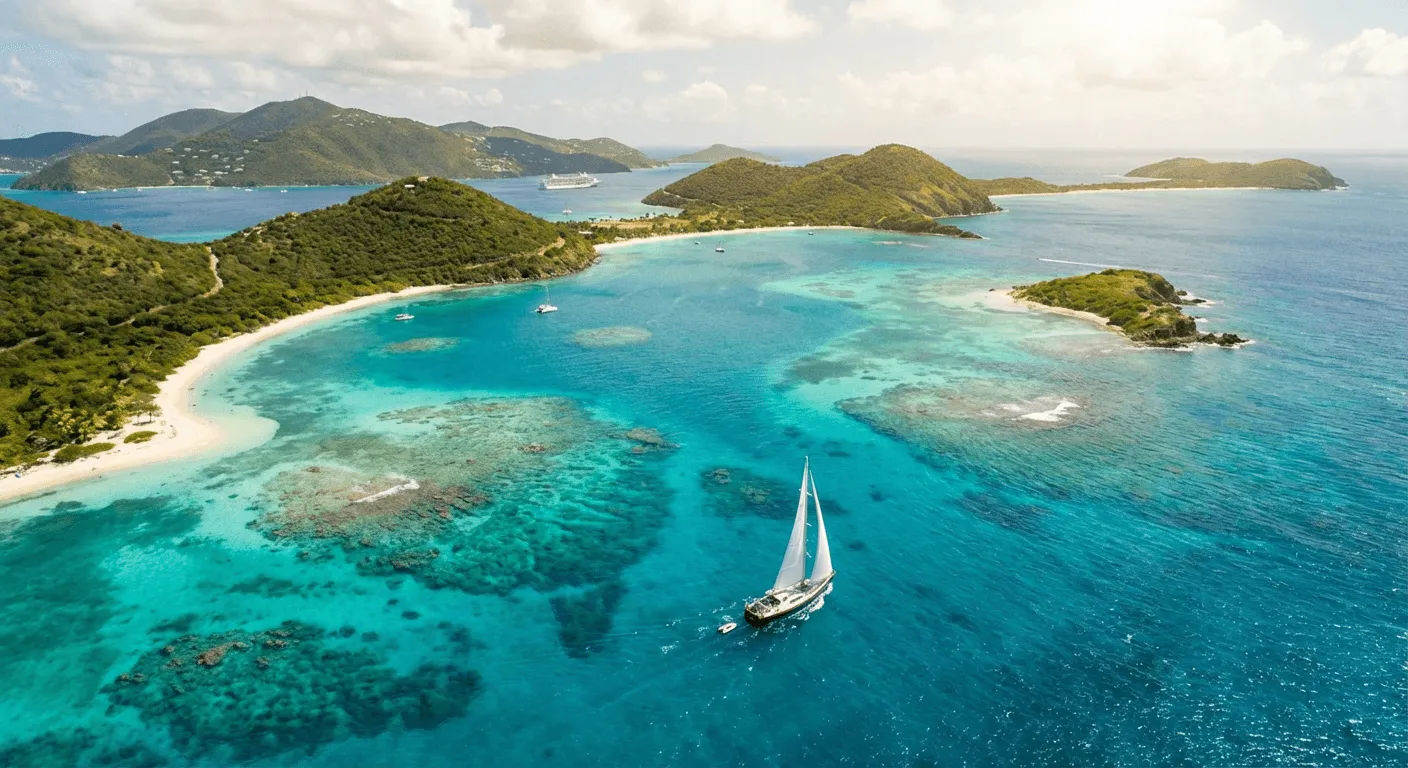 Eastern Caribbean landscape with glaciers