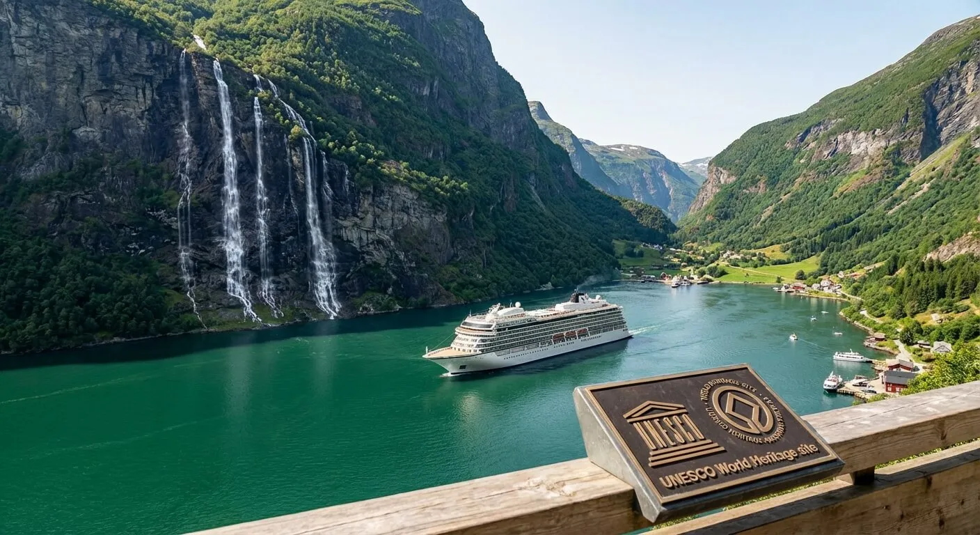 Norwegian Fjords landscape with glaciers