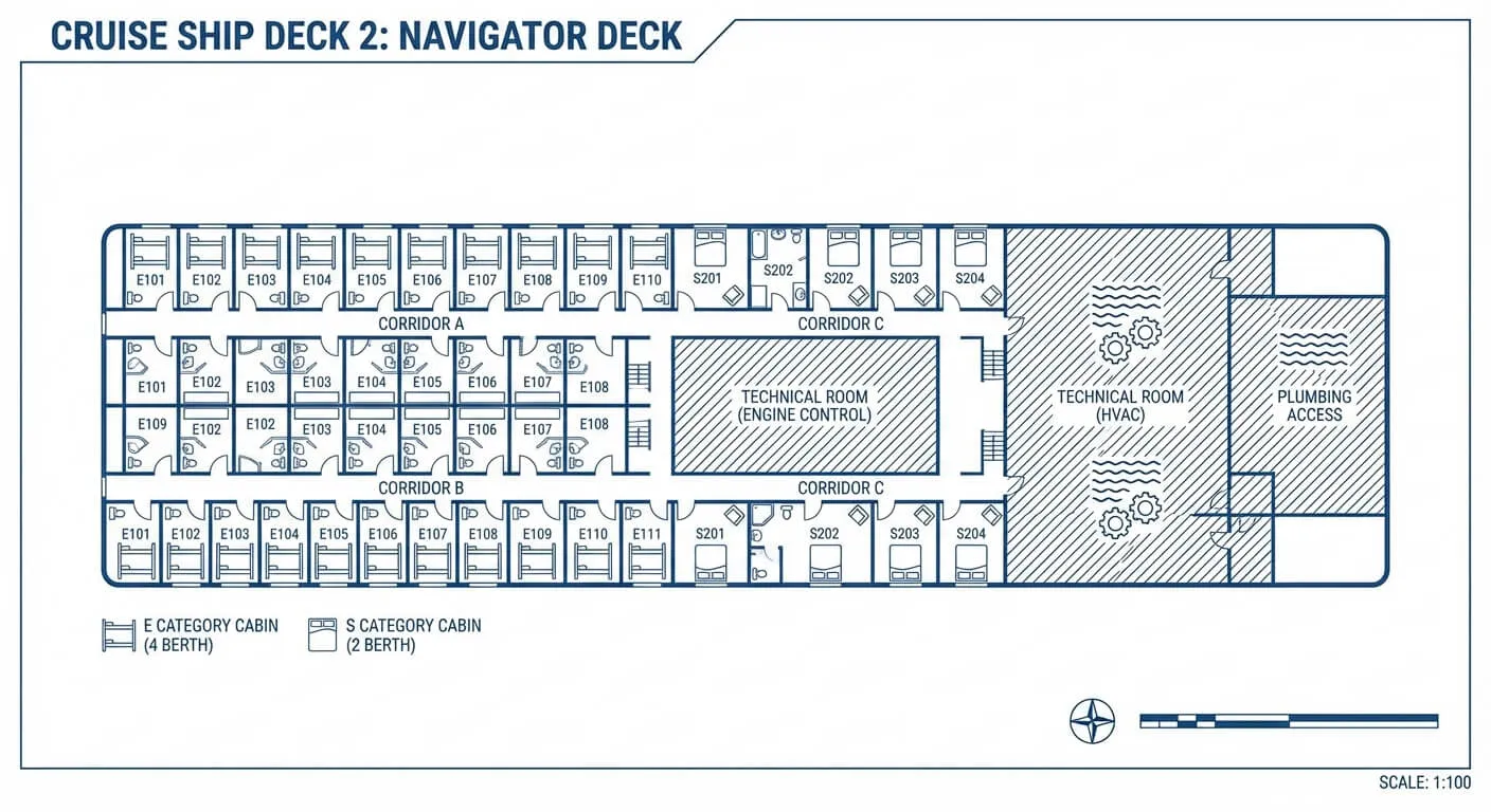 Deck 2 - Adventure Deck Plan